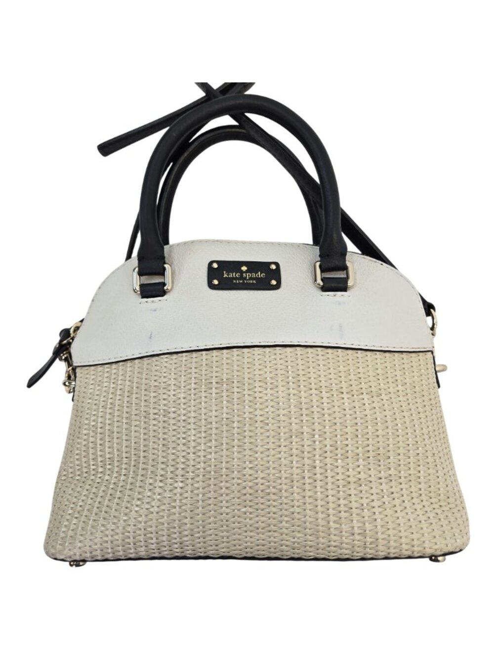 Kate Spade Grove Street Mini Straw Carli Convertible Satchel Bag - Picture 2 of 11